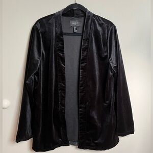 Forever 21 Black Velvet Kimono/Smoking Jacket Size Small